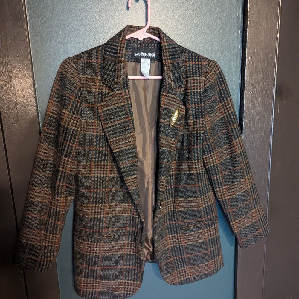 Women's Plaid Blazer